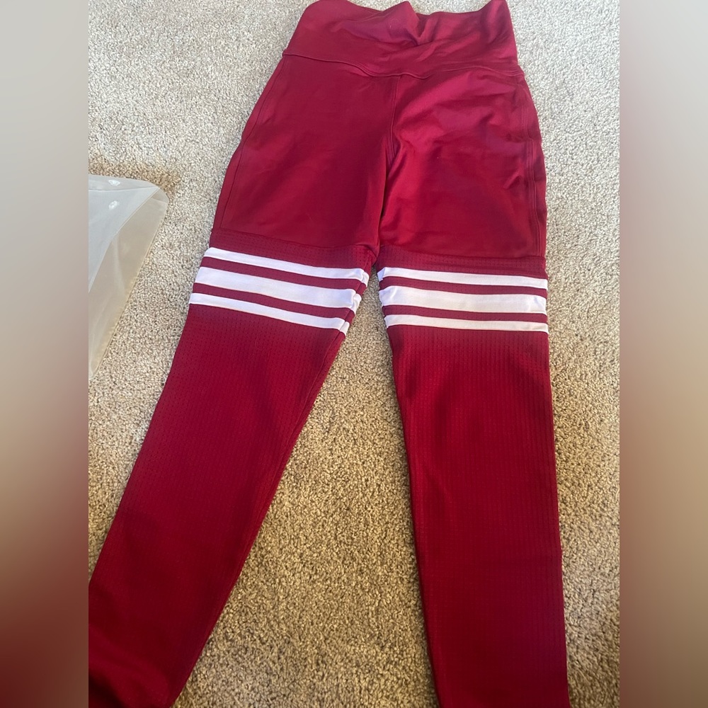 Bombshell sportswear thigh high leggings maroons xs